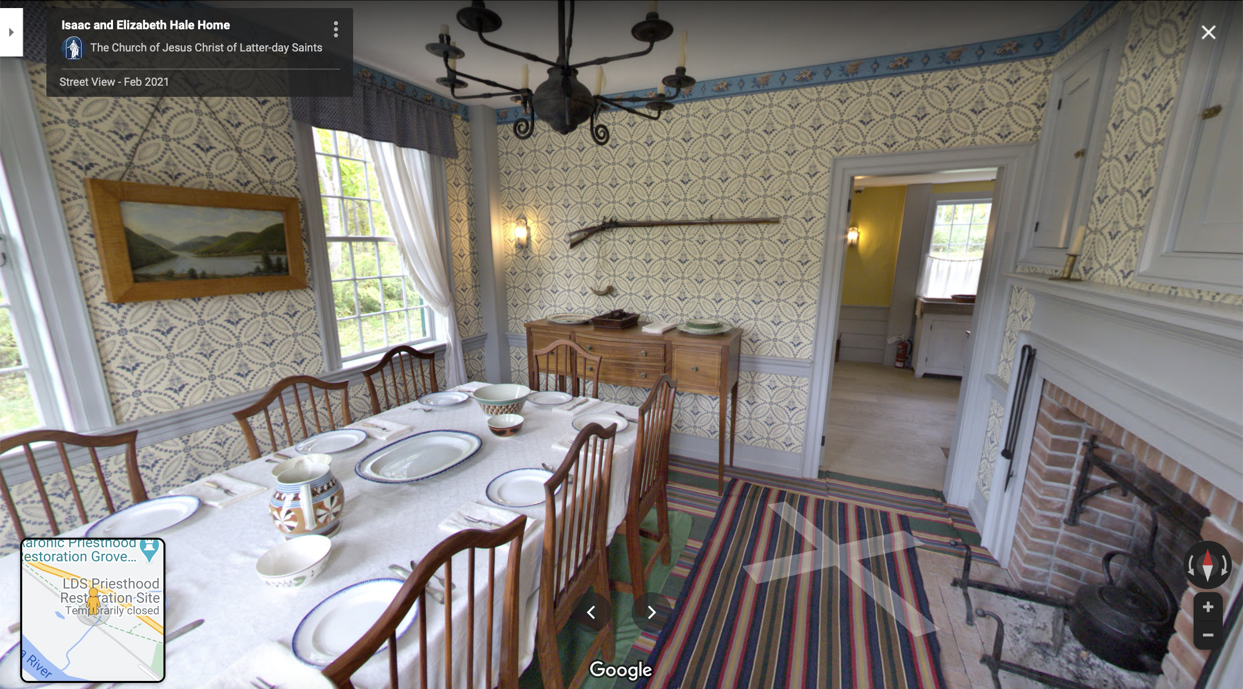 Screenshot of the Google Maps 360 view of Isaac Hale Home