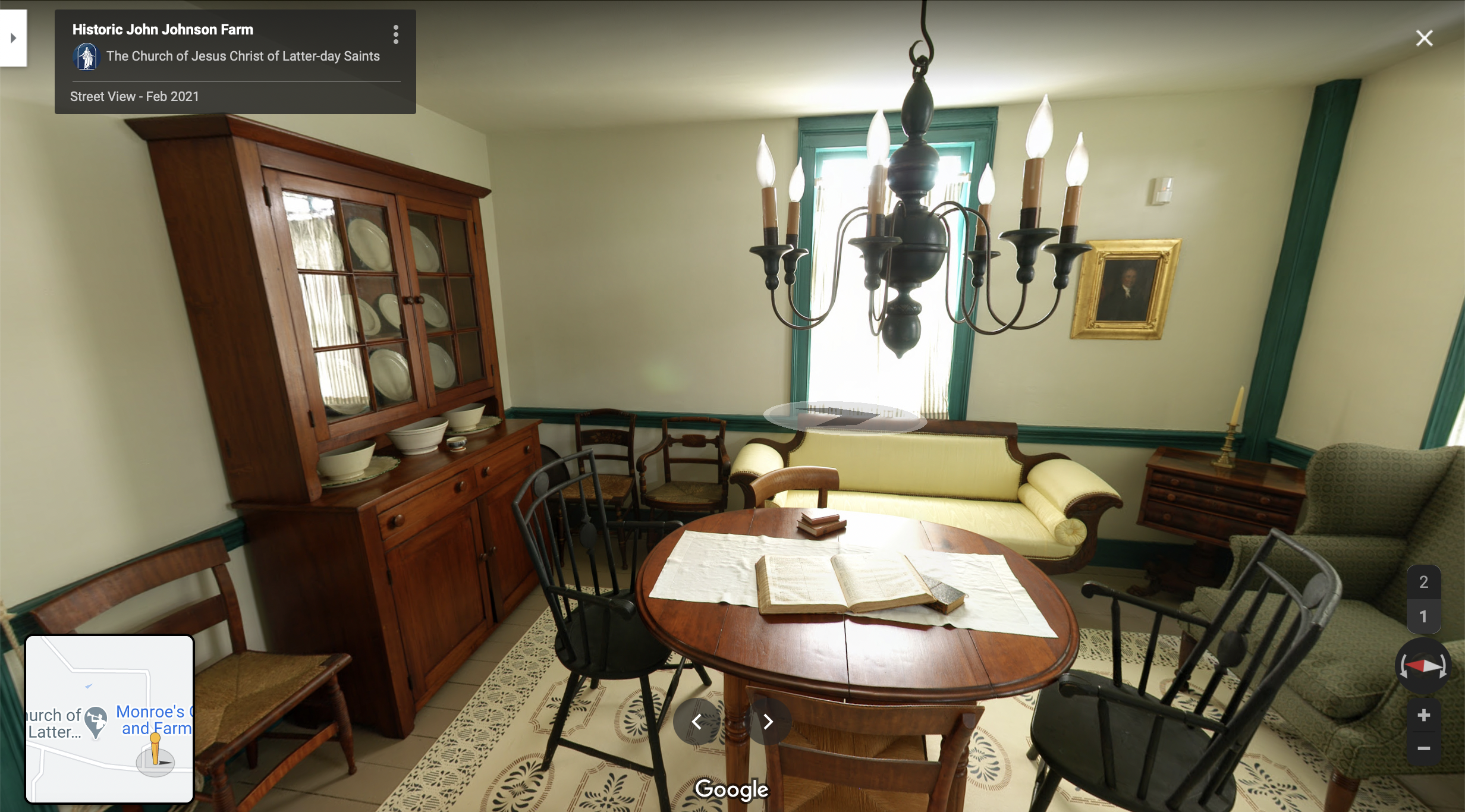Screenshot of the Google Maps 360 view of the Johnson Home