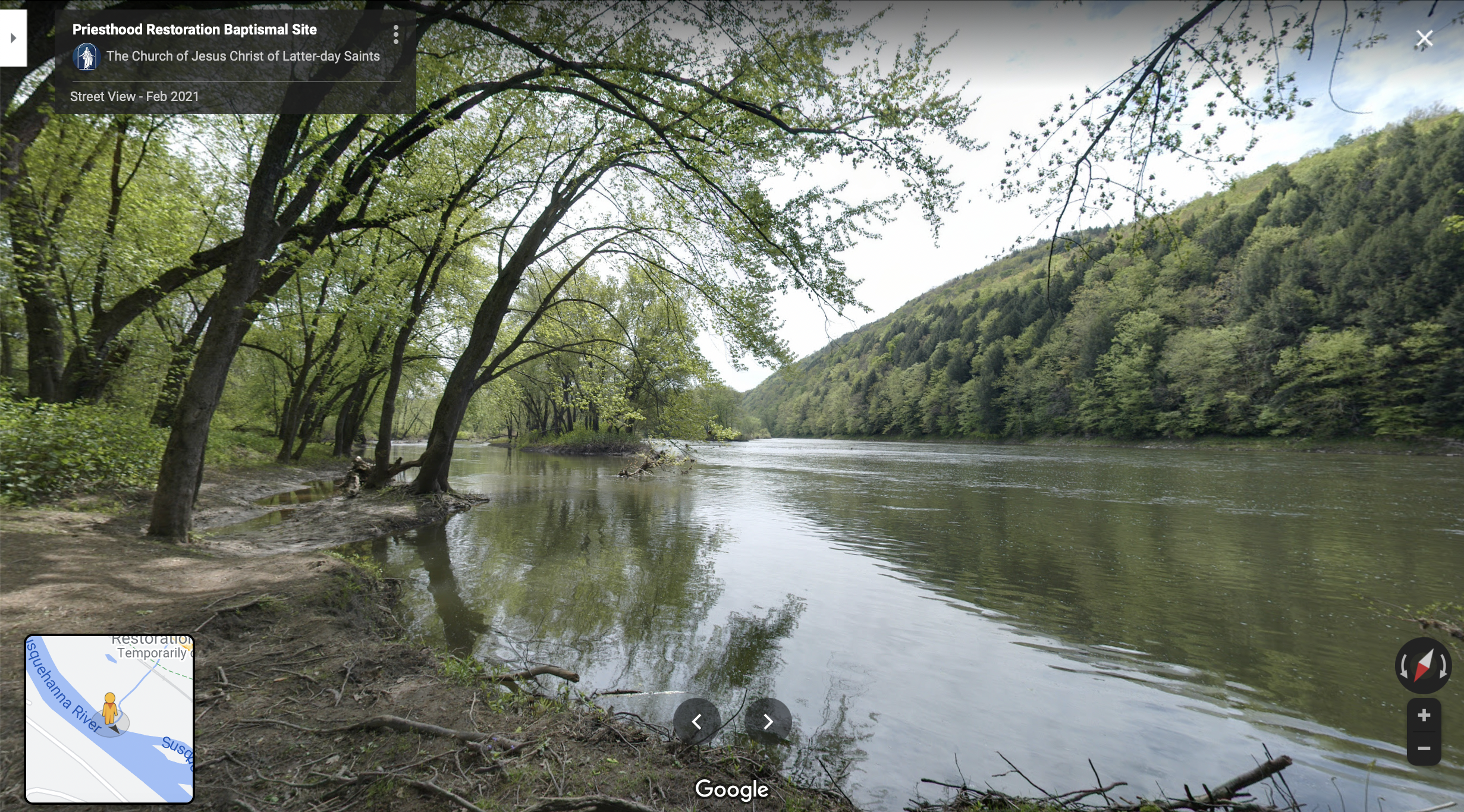 Screenshot of the Google Maps 360 view of Susquehanna River