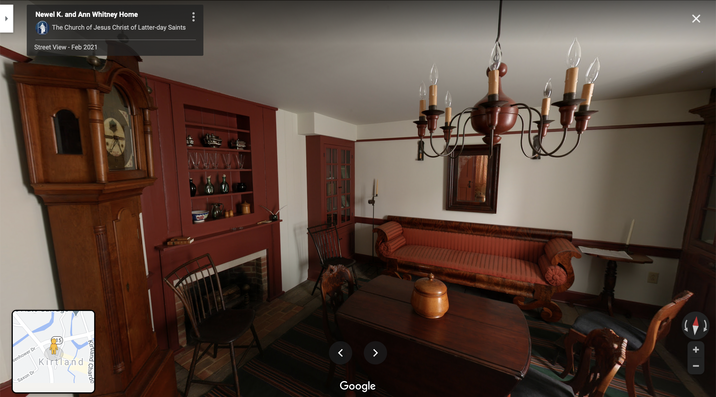 Screenshot of the Google Maps 360 view of the Whitney Home