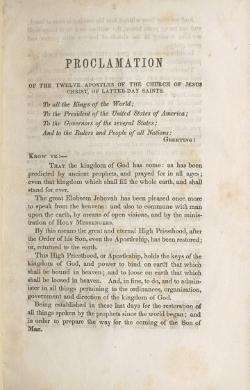 1845 Proclamation pamphlet book cover