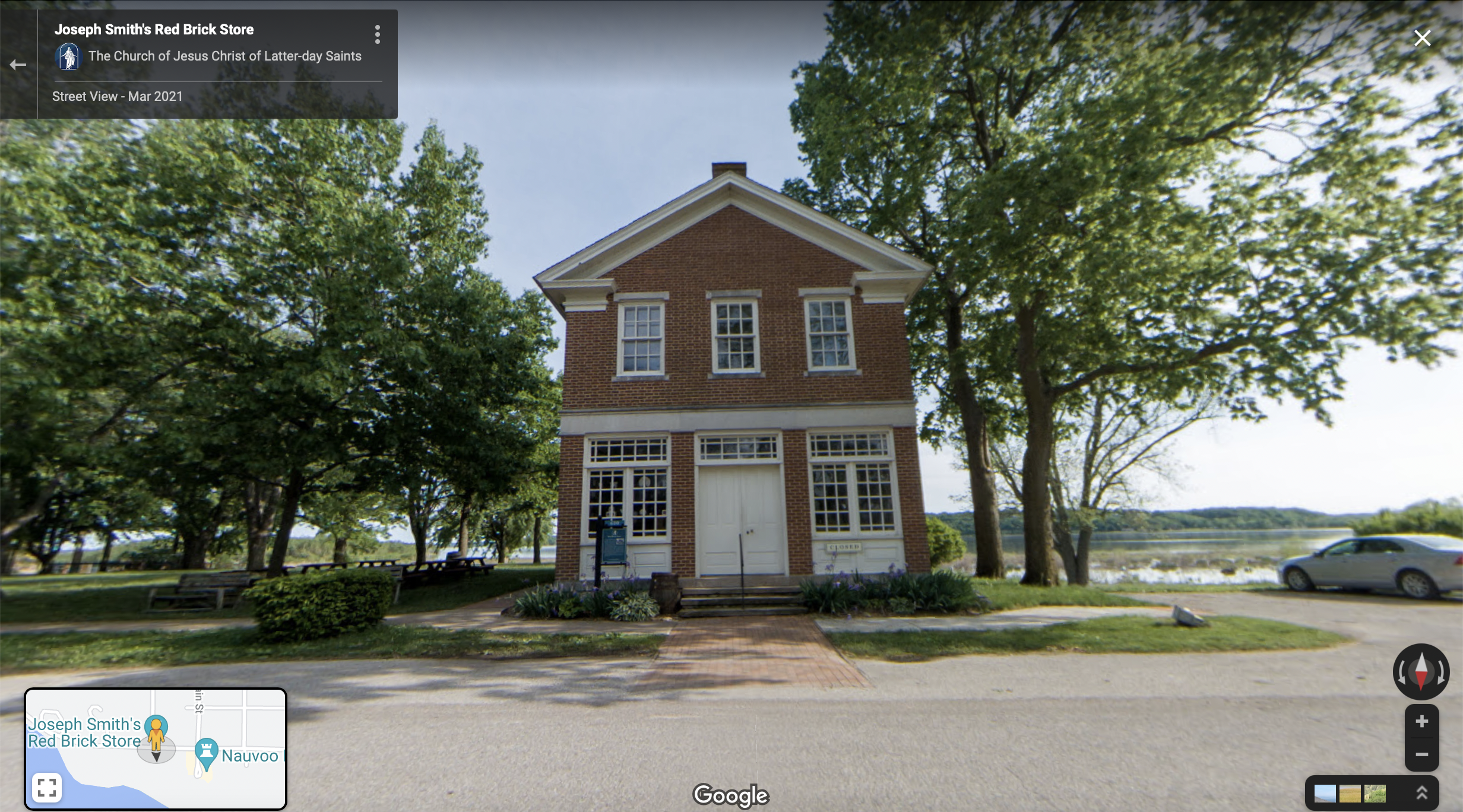 Screenshot of the Google Maps 360 view of the Red Brick Store